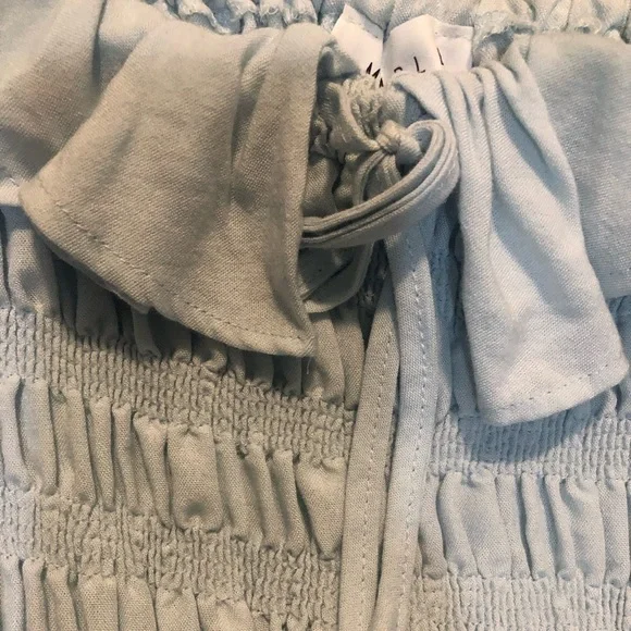 Mable AVA Mini Dress Light blue Puff Sleeve  smocked bodice Women's Size Medium - Picture 8 of 12